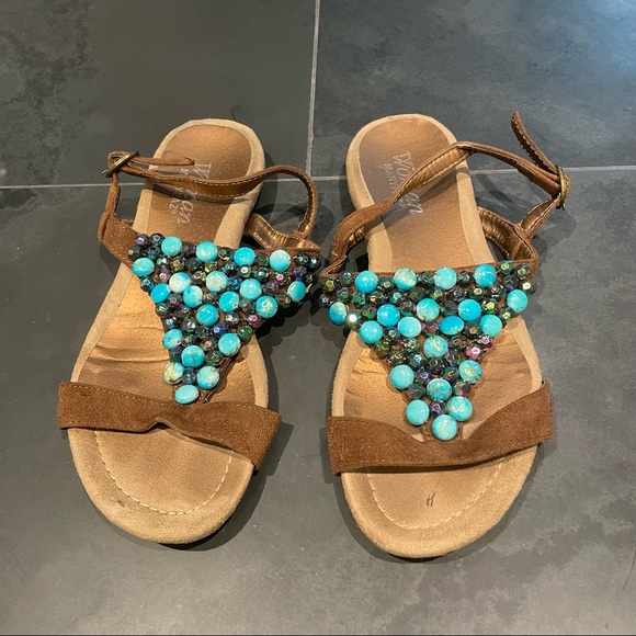 Turquoise beaded sandals - Picture 5 of 8